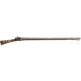 A Caucasian miquelet-rifle with intricately inlaid stock, 1st half of the 19th century