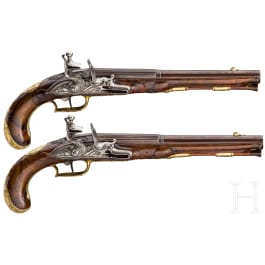Ein Paar Luxus-Steinschlosspistolen, süddeutsch/böhmisch, um 1760