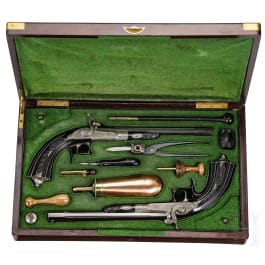 A cased pair of pinfire pistols by Jansen of Brussels, circa 1865