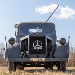 A Mercedes-Benz truck Mod. L3000 S, with deactivated 2 cm anti-aircraft gun 30, Germany, year of manufacture 1939