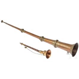 Zeremonialhorn und -flöte, Tibet/Nepal, 20. Jhdt.