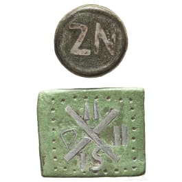 Zwei byzantinische Gewichte, östlicher Mittelmeerraum, 6. - 10. Jhdt.