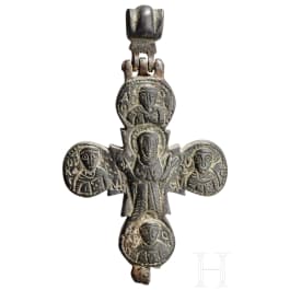 Enkolpion in Kreuzform, mittelbyzantinisch, 11. - 12. Jhdt.