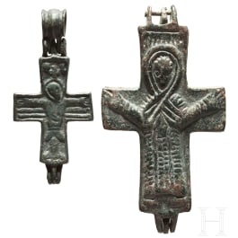 Zwei Enkolpia, byzantinisch, 10. - 12. Jhdt.