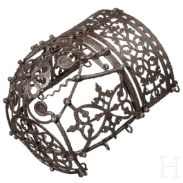 A German iron horse muzzle, dated 1562
