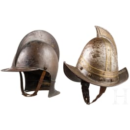 Two theatre helmets, 19th century