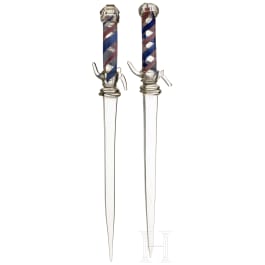 A pair of Venetian glass daggers, 18th/19th century