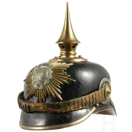 A helmet for enlisted men in the Infantry Regiment No. 102, Saxony, since 1897