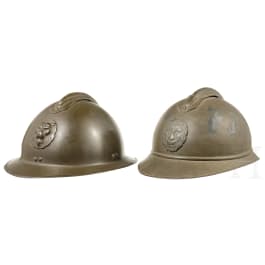 Two Belgian steel helmets (Adrian), 1st third of the 20th century
