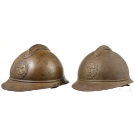 Two Belgian steel helmets M 15 (Adrian), World War I