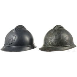 Two Romanic and Czechoslovak steel helmets M 15 (Adrian), World War I