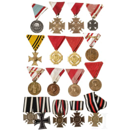 A group of 16 Austrian, Hungarian and German awards, 1st half of the 20th century