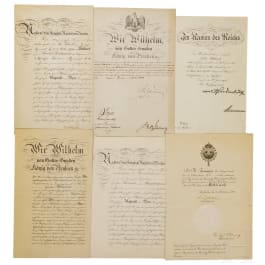 A group of documents for officer and diplomat Schliack, 19th/20th century