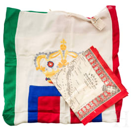 An Italian flag - Bandiera Savoia con Coronae Fazzoletto "Italia Redenta"