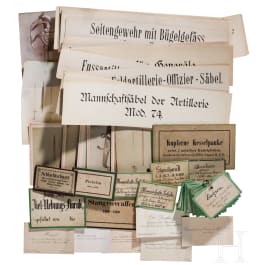 Photos, business cards, museum signs, Germany/Saxony, circa 1870-1900