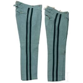 Prussia - two cloth trousers for Jaeger officers, circa 1910