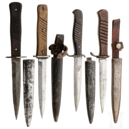 Four German trench knifes