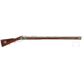 A heavy flintlock target rifle by Josef Rutte in Böhmisch Leipa (Ceska Lipa), circa 1820