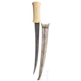 An Ottoman dagger with grip made of walrus ivory, circa 1800