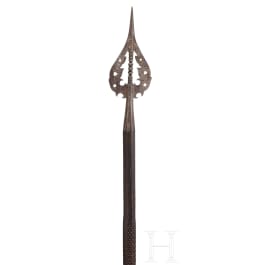 A German baroque hunting spear with pierced and etched tip, circa 1650