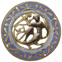 A gilded bronze plaque, Limoges, 12th/13th century