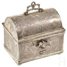 A silver Dutch marriage casket, circa 1700