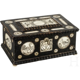 A South German bone-inlaid box, circa 1600