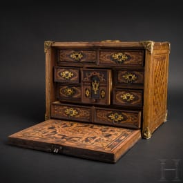 A fine South German Renaissance cabinet case with straw inlays, circa 1560-80