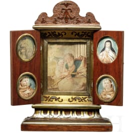 A small South German travelling altar decorated in boulle-technique, 1st half of the 19th century