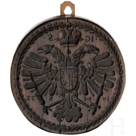 A German mould for pastries with Reich eagle motive, dated 1732