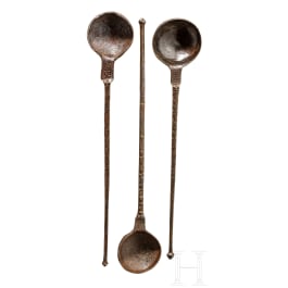 Three Ottoman iron spoons, 18th/19th century