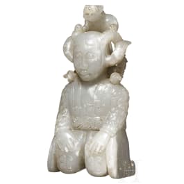 An impressive Chinese jade Shaman figurine