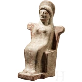 Thronende Göttin, Terrakotta, Griechenland, 6. Jhdt. v. Chr.