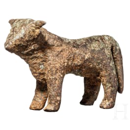 An Etruscan bronze bull, 6th century B.C.
