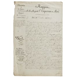 Napoleon I. - eigenhändige Apostille auf einem Rapport vom 21.12.1807