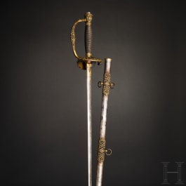 General Andrew Jackson (1767 - 1845) - Staff Officer's Sword M 1860 mit Damastklinge und einer dem 7. US-Präsidenten zugeschriebenen Haarlocke am Knauf