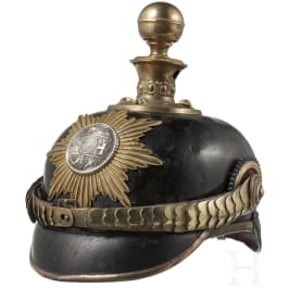 A helmet for officers of the Field Artillery Regiment 24, 3rd Battery, circa 1900