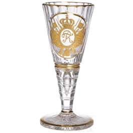 Emperor Wilhelm II - a sherry glass from the large Prussian service, circa 1912
