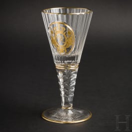 Emperor Wilhelm II - a red wine glass from the large Prussian service, circa 1912