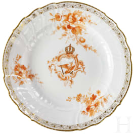 Emperor Wilhelm II - a KPM Neuosier plate from the royal dinner service, dated 1895