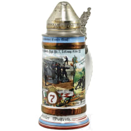 A regimental beer stein for a private in the Westphalian Foot Artillery Regiment No. 7