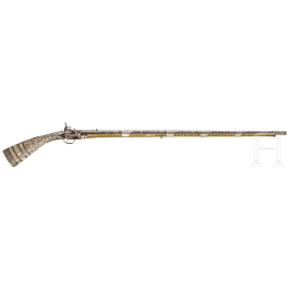 A Bulgarian miquelet-lock gun with mother-of-pearl and silver inlays, Boka Kotorska, 19th century