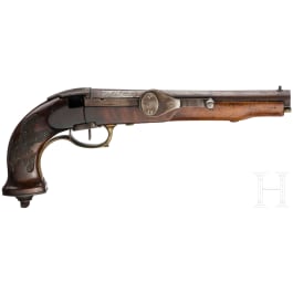 A Dreyse muzzle-loading needlefire pistol, dated 1833