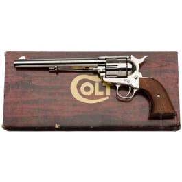 Colt SAA, postwar, vernickelt, im Karton