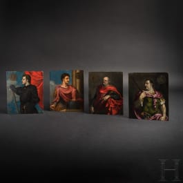 Vier Cäsarenportraits nach Tizian, flämisch, 17./18. Jhdt.