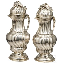 Silver vinegar and oil jugs, Augsburg, Ignatius Caspar Bertholt, 1755 - 1757