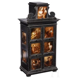 A painted baroque cabinet case, circle of Kremser Schmidt, 2nd half of the 18th century
