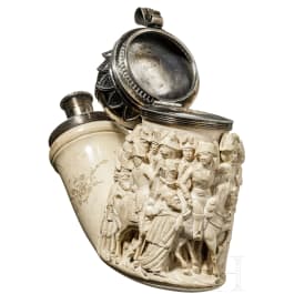 A pipe's head made of meerschaum with a depiction of Bonaparte's entry into Györ, circa 1810