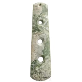 A large Chinese ceremonial jade axe blade