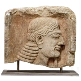Archaische Grabstele eines Kriegers, Griechenland, 1. Hälfte - Mitte 6. Jhdt. v. Chr.